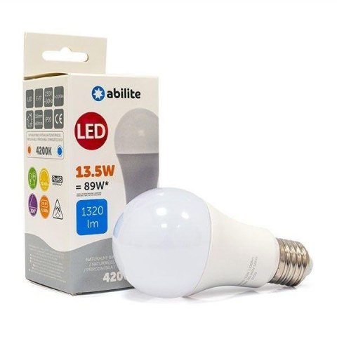 Żarówka LED Abilite klasyczna mleczna b.neutralna E27 13,5W/230V 1320lm A60 Żarówka LED Abilite klasyczna mleczna b.neutralna E27 13,5W/230V 1320lm A60