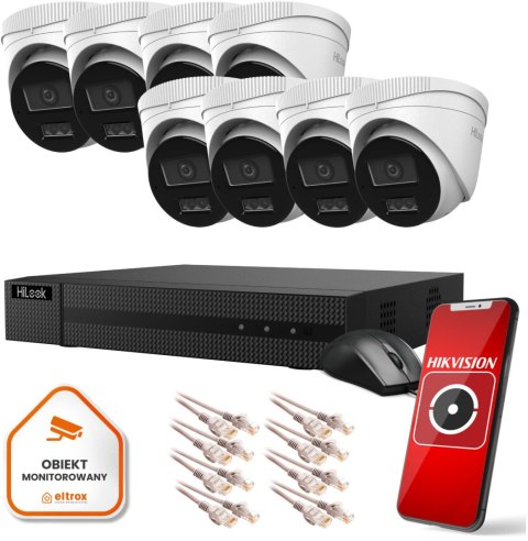 Zestaw monitoringu z łatwym montażem do domu biura 8 kamery FullHD Zestaw monitoringu z łatwym montażem do domu biura 8 kamery FullHD