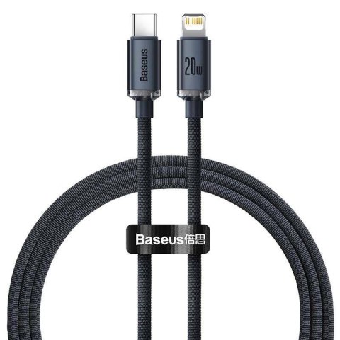 Kabel przewód USB-C / Typ-C - Lightning / iPhone 200cm Baseus Crystal CAJY000301 z obsługą szybkiego ładowania 20W PD Kabel przewód USB-C / Typ-C - Lightning / iPhone 200cm Baseus Crystal CAJY000301 z obsługą szybkiego ładowania 20W PD