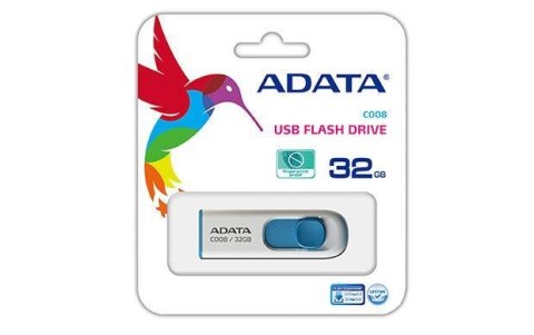 Pendrive ADATA C008 32GB USB 2.0 white-blue Pendrive ADATA C008 32GB USB 2.0 white-blue