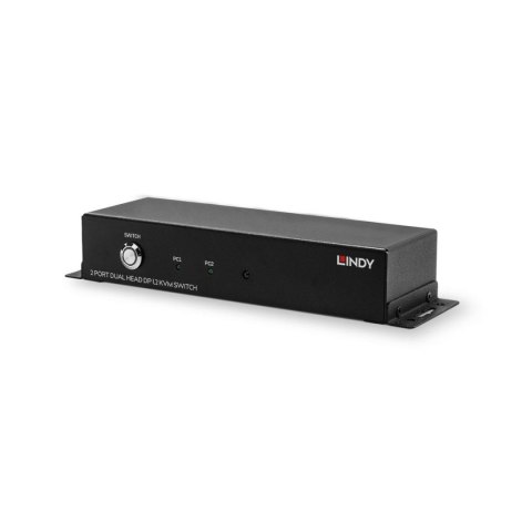 Przełącznik KVM LINDY 2-portowy Dual Head DisplayPort & USB 2.0 Black Przełącznik KVM LINDY 2-portowy Dual Head DisplayPort & USB 2.0 Black