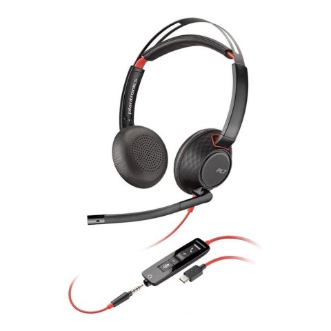 Słuchawki z mikrofonem Poly BLACKWIRE 5220 USB-C WW czarne Słuchawki z mikrofonem Poly BLACKWIRE 5220 USB-C WW czarne