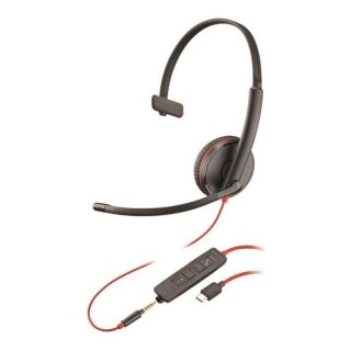 Słuchawki z mikrofonem Poly BLACKWIRE C3215 USB-C plastik czarne