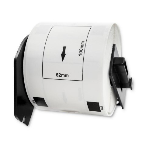 Taśma Qoltec do BROTHER DK-11202 | 62mm x 100mm | 300 etykiet | Biała / Czarny nadruk | Rolka z uchwytem Taśma Qoltec do BROTHER DK-11202 | 62mm x 100mm | 300 etykiet | Biała / Czarny nadruk | Rolka z uchwytem