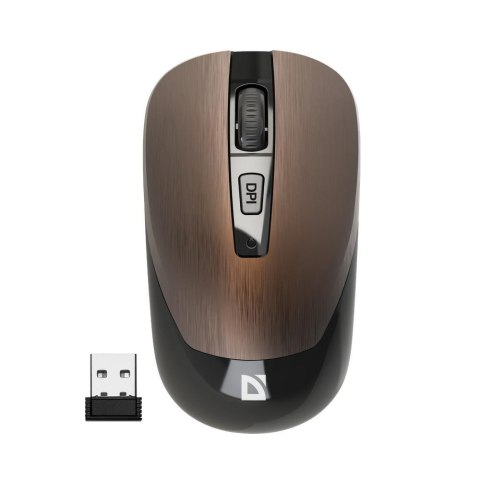 Mysz bezprzewodowa Defender WAVE MM-995 optyczna bezklikowa silent 1600dpi brązowa Mysz bezprzewodowa Defender WAVE MM-995 optyczna bezklikowa silent 1600dpi brązowa