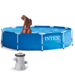 Basen ogrodowy stelażowy okrągły 305x76 + pompa INTEX 28202NP