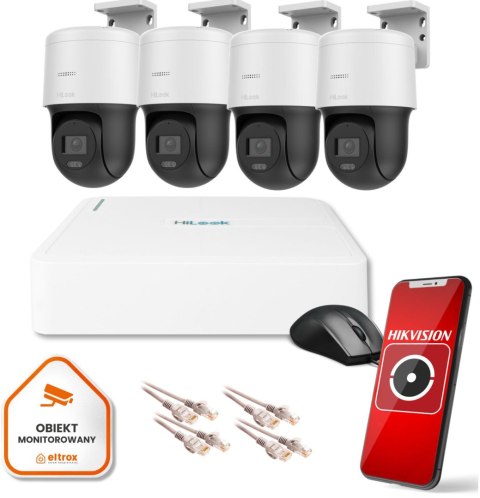 Zestaw monitoringu Hilook 4 kamer IP PTZ-N2MP Zestaw monitoringu Hilook 4 kamer IP PTZ-N2MP