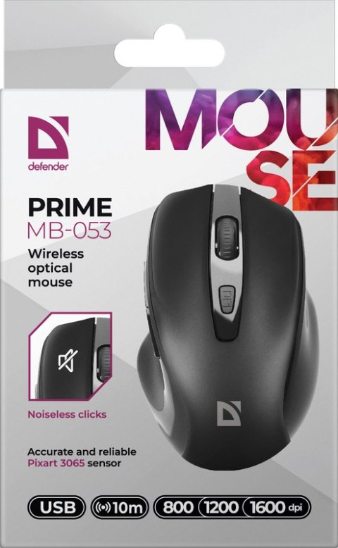 MYSZ DEFENDER PRIME MB-053 RF SILENT CZARNA OPTICAL MYSZ DEFENDER PRIME MB-053 RF SILENT CZARNA OPTICAL