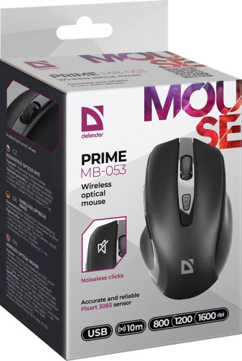 MYSZ DEFENDER PRIME MB-053 RF SILENT CZARNA OPTICAL MYSZ DEFENDER PRIME MB-053 RF SILENT CZARNA OPTICAL