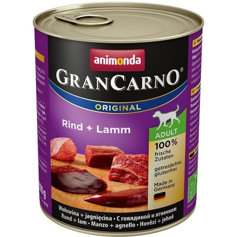 ANIMONDA Grancarno Adult smak: wołowina i jagnięcina 800g - mokra karma dla psa ANIMONDA Grancarno Adult smak: wołowina i jagnięcina 800g - mokra karma dla psa