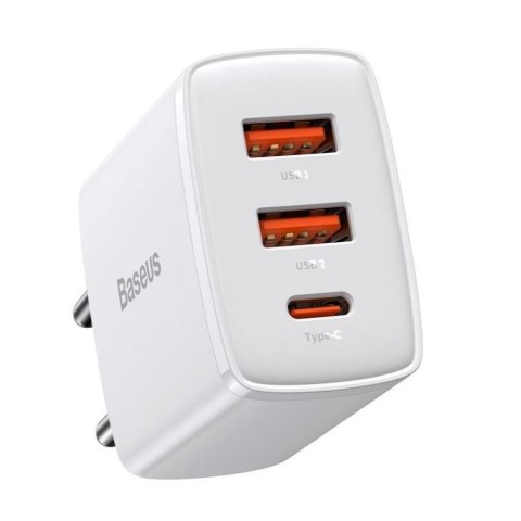Ładowarka sieciowa Baseus Compact CCXJ-E02 30W z dwoma gniazdami USB QC3.0 oraz USB-C PD 3.0 Ładowarka sieciowa Baseus Compact CCXJ-E02 30W z dwoma gniazdami USB QC3.0 oraz USB-C PD 3.0