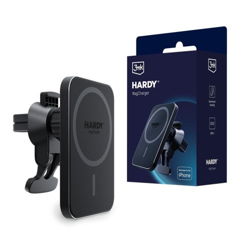 Uchwyt samochodowy z ładowarką indukcyjną 3mk Hardy MagCharger Uchwyt samochodowy z ładowarką indukcyjną 3mk Hardy MagCharger