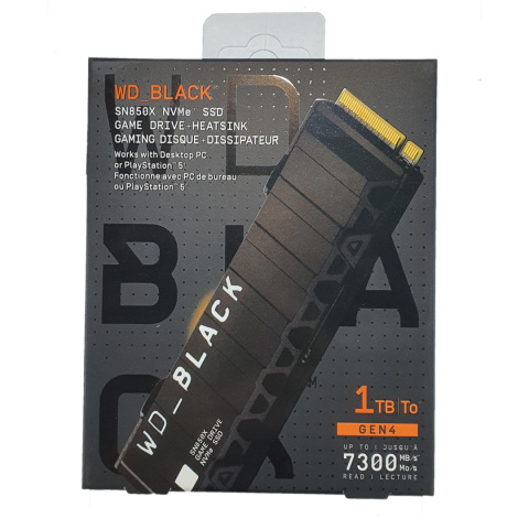 Dysk SSD WD Black SN850X WDS100T2XHE (1 TB ; M.2; PCIe NVMe 4.0 x4; heatsink) Dysk SSD WD Black SN850X WDS100T2XHE (1 TB ; M.2; PCIe NVMe 4.0 x4; heatsink)