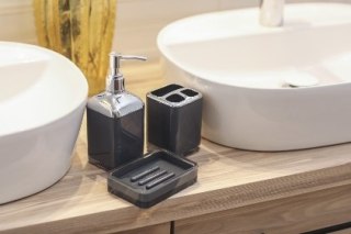 Zestaw akcesoriów łazienkowych 3 elementy BERRETTI, antracyt + chrom