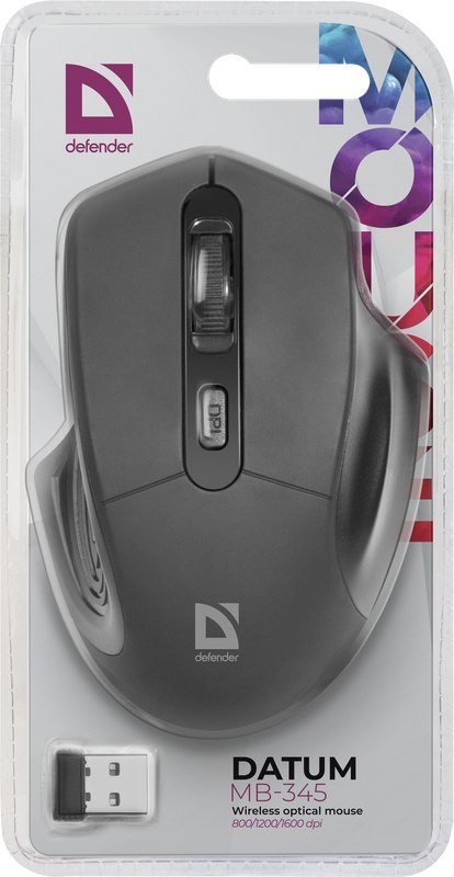 MYSZ DEFENDER DATUM MB-345 RF CZARNA OPTICAL 1600DPI 4P MYSZ DEFENDER DATUM MB-345 RF CZARNA OPTICAL 1600DPI 4P
