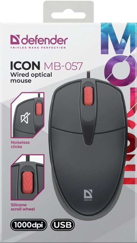 MYSZ DEFENDER ICON MB-057 CZARNA OPTICAL 1000dpi 3P MYSZ DEFENDER ICON MB-057 CZARNA OPTICAL 1000dpi 3P