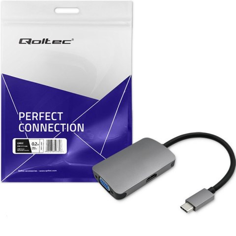 Qoltec Adapter USB 3.1 C męski / HDMI żeński | VGA żeńskie Qoltec Adapter USB 3.1 C męski / HDMI żeński | VGA żeńskie