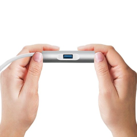 Qoltec Adapter USB 3.1 typ C męski | HDMI A żeński + USB 3.0 A żeński + RJ45 żeński + PD Qoltec Adapter USB 3.1 typ C męski | HDMI A żeński + USB 3.0 A żeński + RJ45 żeński + PD