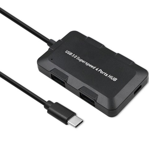 Qoltec Hub USB 3.1 typ C męski | 4x USB 3.0 A żeński | 0.2m Qoltec Hub USB 3.1 typ C męski | 4x USB 3.0 A żeński | 0.2m