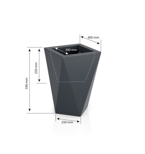 DESIGNERSKA DONICA MONUMO VASO ANTRACYT