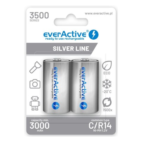 Akumulatorki C/R14 everActive Professional Line 3500 mAh 2 sztuki Akumulatorki C/R14 everActive Professional Line 3500 mAh 2 sztuki