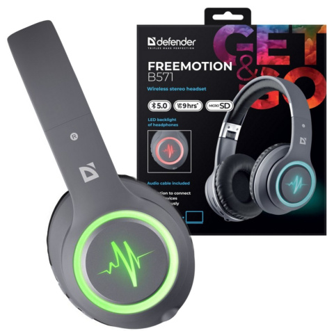 SŁUCHAWKI DEFENDER BLUETOOTH FREEMOTION B571 LED SŁUCHAWKI DEFENDER BLUETOOTH FREEMOTION B571 LED