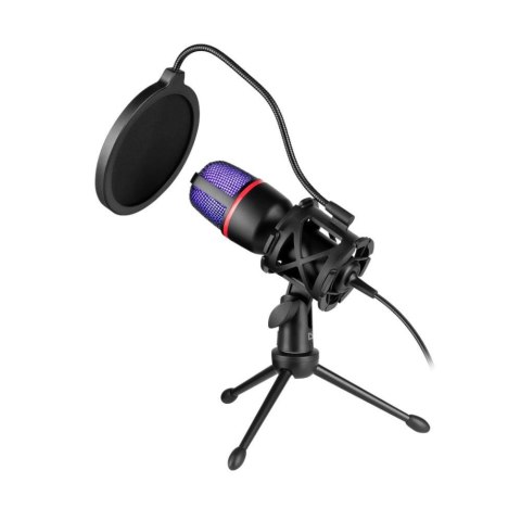 Mikrofon przewodowy Defender FORTE GMC 300 ze statywem STREAM strumieniowy RGB USB Mikrofon przewodowy Defender FORTE GMC 300 ze statywem STREAM strumieniowy RGB USB