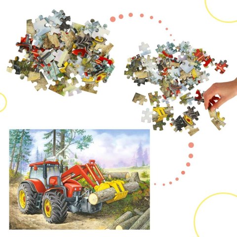 CASTORLAND Puzzle 60el. Forest Site - Ciągnik z chwytakiem