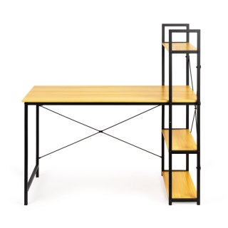 BIURKO KOMPUTEROWE DREWNIANE REGAŁ Z PÓŁKAMI LOFT