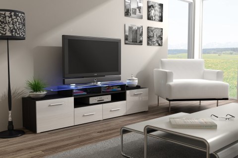 Szafka RTV EVORA 200 wenge/biały połysk Szafka RTV EVORA 200 wenge/biały połysk
