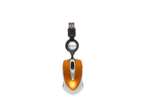 Mysz przewodowa Verbatim Travel optyczna zwijany kabel pomarańczowa Mysz przewodowa Verbatim Travel optyczna zwijany kabel pomarańczowa
