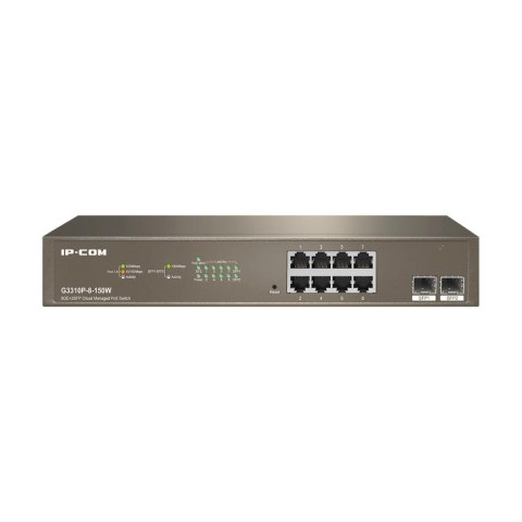 Switch zarządzalny IP-COM G3310P-8-150W 8x1GbE 2xSFP PoE 150W Switch zarządzalny IP-COM G3310P-8-150W 8x1GbE 2xSFP PoE 150W