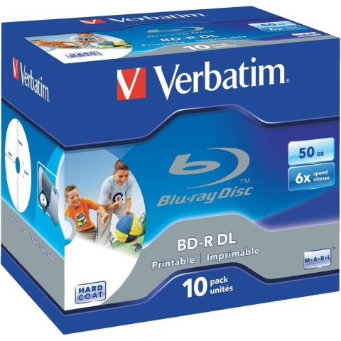 BD-R DL Verbatim 6x 50GB (Jewel Case 10) Blu-Ray Printable BD-R DL Verbatim 6x 50GB (Jewel Case 10) Blu-Ray Printable