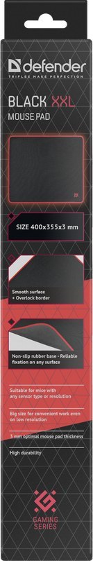 PODKŁADKA DEFENDER GAMING BLACK XXL 400x355x3mm