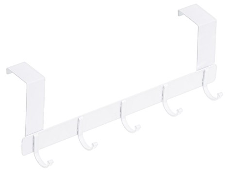 Wieszak haczyk na drzwi ubrania 11cm 5 haków biały Wieszak haczyk na drzwi ubrania 11cm 5 haków biały