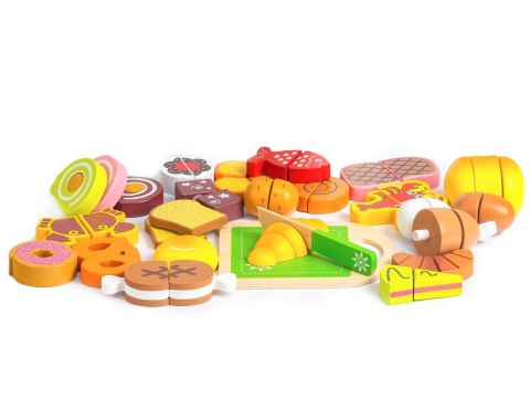 Drewniane jedzenie do krojenia 23szt ECOTOYS Drewniane jedzenie do krojenia 23szt ECOTOYS