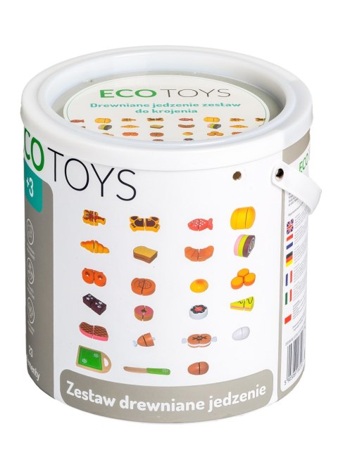 Drewniane jedzenie do krojenia 23szt ECOTOYS Drewniane jedzenie do krojenia 23szt ECOTOYS