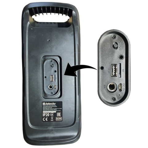 GŁOŚNIK DEFENDER BOOMER 20 BLUETOOTH 20W LIGHT/BT/FM/USB/AUX/MIC GŁOŚNIK DEFENDER BOOMER 20 BLUETOOTH 20W LIGHT/BT/FM/USB/AUX/MIC