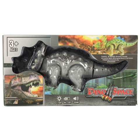 Dinozaur Triceratops chodzi świeci ryczy Dinozaur Triceratops chodzi świeci ryczy