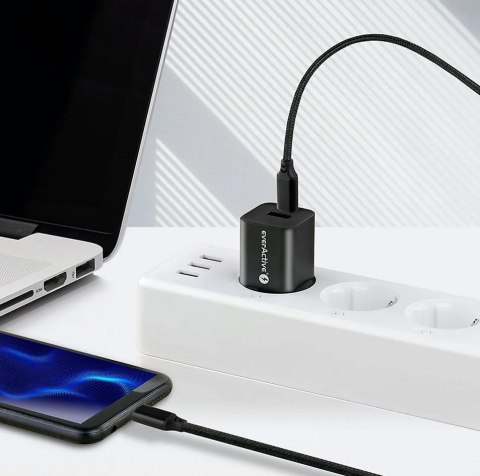 KABEL USB-C -> USB-C everActive CBB-2PD3 200cm PD 60W 3A KABEL USB-C -> USB-C everActive CBB-2PD3 200cm PD 60W 3A