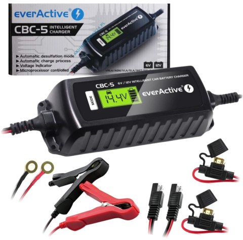 Ładowarka prostownik do akumulatorów 6V/12V everActive 14.8V/3.8A CBC-5 Ładowarka prostownik do akumulatorów 6V/12V everActive 14.8V/3.8A CBC-5