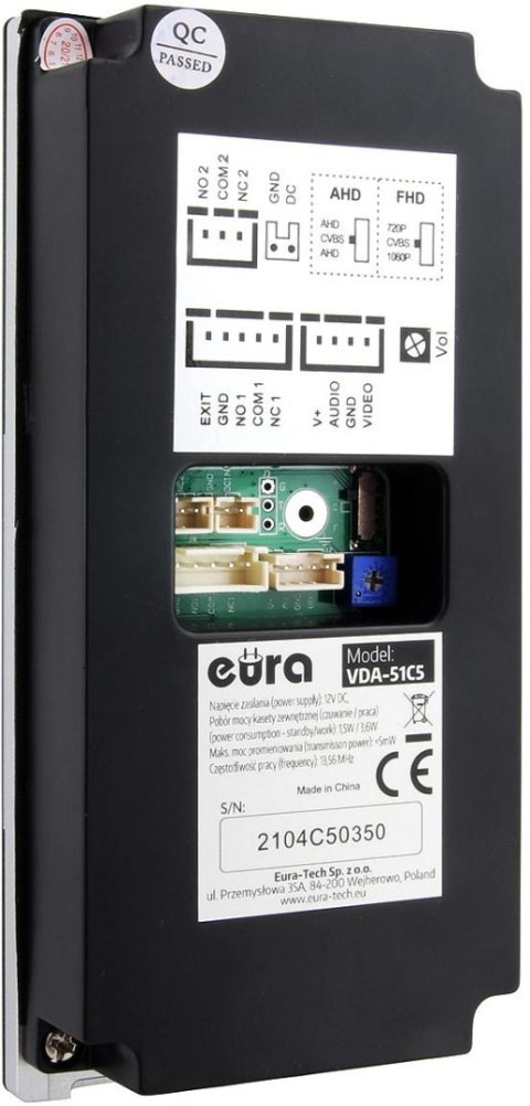 WIDEODOMOFON EURA VDP-99C5 czarny, WiFi, RFID
