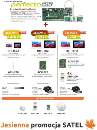 ZESTAW 1 SATEL PERFECTA 64M + INT-TSG-B + ACU-280 + wkrętak + 1x GRATIS