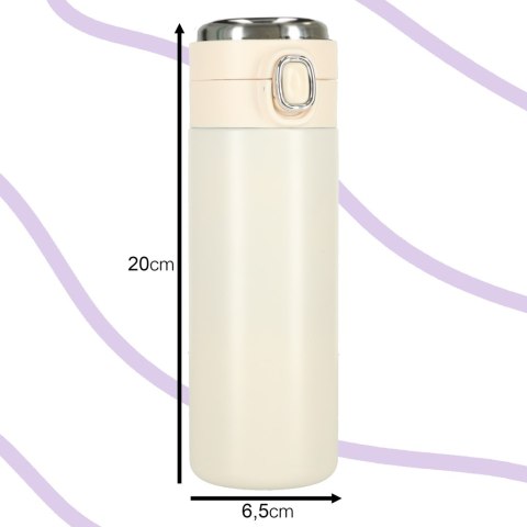 Kubek termiczny z ustnikiem termos LED 420ml beżowy Kubek termiczny z ustnikiem termos LED 420ml beżowy