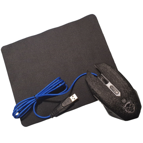 Mysz przewodowa Defender SHOCK GM-110L 3200dpi 6P + podkładka Gaming + GRA Mysz przewodowa Defender SHOCK GM-110L 3200dpi 6P + podkładka Gaming + GRA