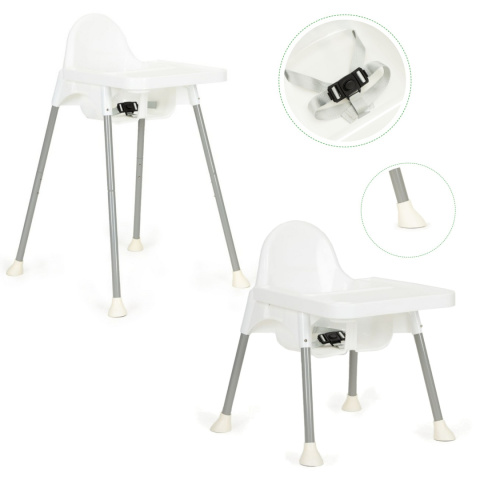 Fotelik krzesełko do karmienia 2w1 ECOTOYS biały Fotelik krzesełko do karmienia 2w1 ECOTOYS biały
