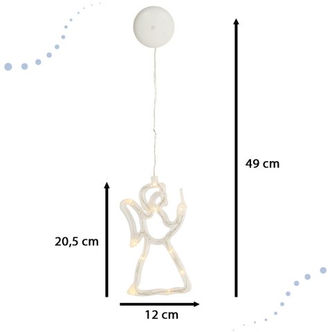Lampki LED wisząca dekoracja świąteczna aniołek 49cm 10 LED Lampki LED wisząca dekoracja świąteczna aniołek 49cm 10 LED