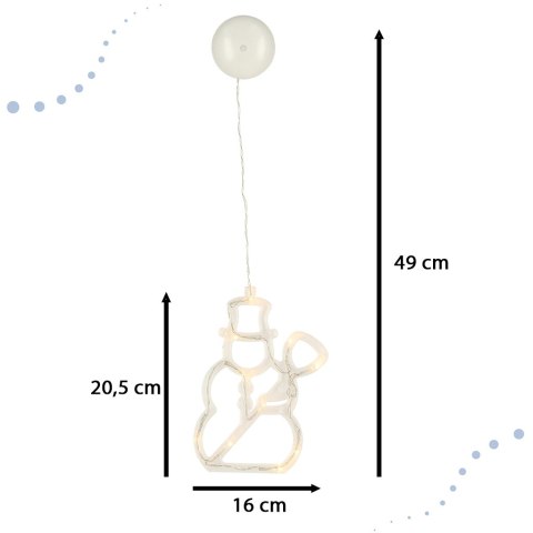 Lampki LED wisząca dekoracja świąteczna bałwanek 49cm 10 LED Lampki LED wisząca dekoracja świąteczna bałwanek 49cm 10 LED