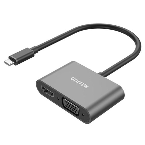 Kabel adapter Unitek V1168A USB-C - HDMI 4K & VGA FullHD, M/F Kabel adapter Unitek V1168A USB-C - HDMI 4K & VGA FullHD, M/F