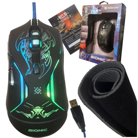 MYSZ DEFENDER BIONIC GM-250L 3200DPI 6P + PODKŁADKA + GRA MYSZ DEFENDER BIONIC GM-250L 3200DPI 6P + PODKŁADKA + GRA